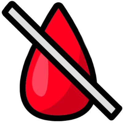 a red droplet with a line crossing it out.
